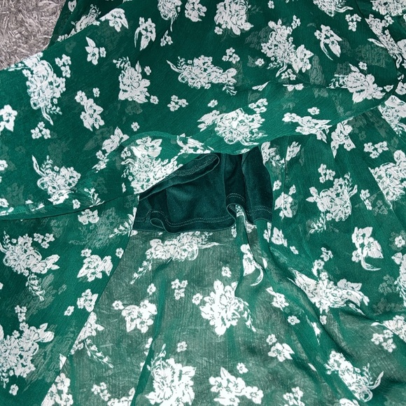 Size M LC Lauren Conrad High Low Wrap Maxi Dress sheer long sleeve front tie - Picture 3 of 13